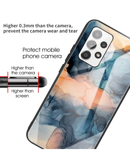 Cover Galaxy A32 4G Glass Marmo Blu | Melacompro
