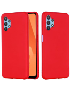 Cover Galaxy A32 5G Silicone Liquido Antiurto Nero Rosso