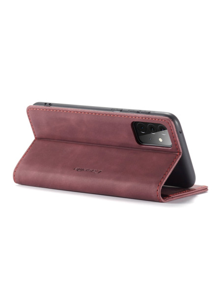 Cover Galaxy A72 5G Flip Pelle Portafoglio Wine Rosso | Melacompro