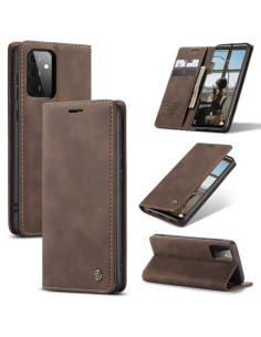 Cover Galaxy A72 Pelle PU Portafoglio Coffee | Melacompro