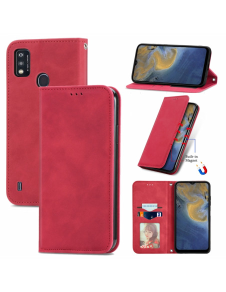 Cover ZTE A51 Pelle Rossa Flip Rosso | Melacompro