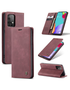 Cover Galaxy A52 5G Pelle Portafoglio Wine Rosso | Melacompro