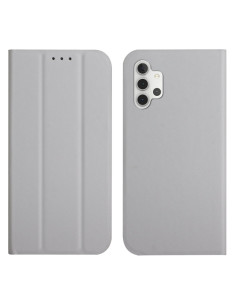 Cover Galaxy A32 4G Pelle PU a Libro con Supporto Grigio