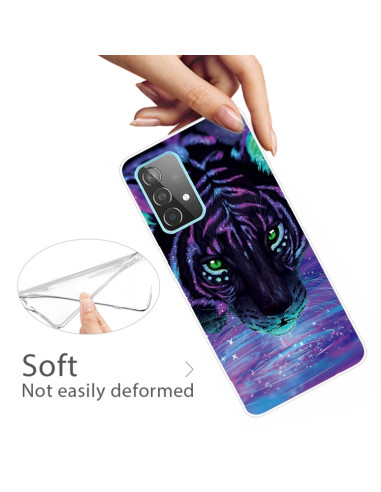 Cover Galaxy A72 TPU Antiurto Tigre Viola | Melacompro