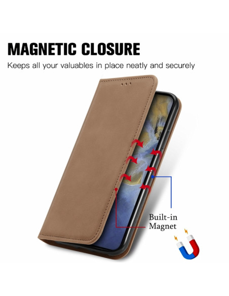 Cover ZTE A51 Pelle Rossa Flip Marrone | Melacompro