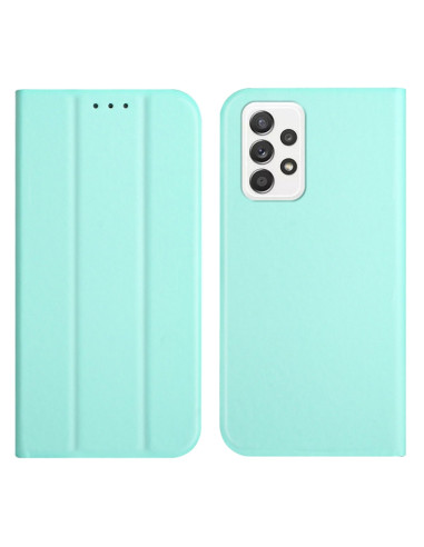 Cover Galaxy A72 5G Pelle Grigia Flip Menta Verde | Melacompro