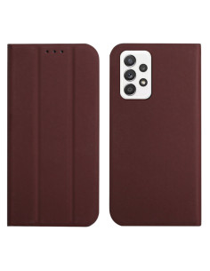 Cover Galaxy A72 5G PU Leather Flip Grigia Marrone