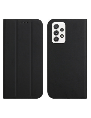 Cover Galaxy A72 5G Pelle Grigia Flip Nero | Melacompro