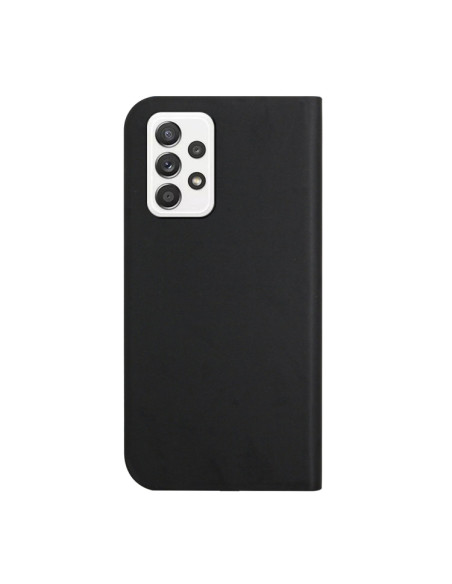 Cover Galaxy A72 5G Pelle Grigia Flip Nero | Melacompro