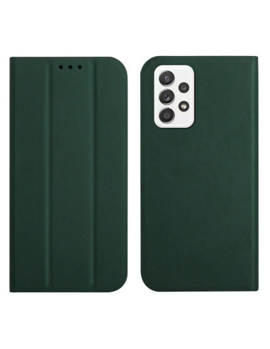 Cover Galaxy A72 5G Pelle Grigia Flip Deep Verde | Melacompro