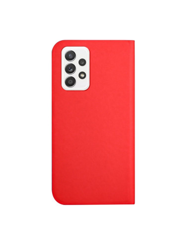 Cover Galaxy A72 5G Pelle Grigia Flip Rosso | Melacompro