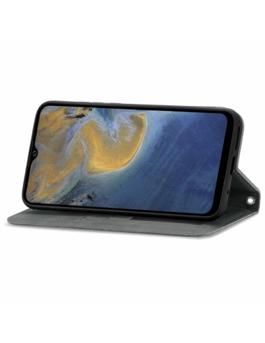 Cover ZTE A51 Pelle Rossa Flip Grigio | Melacompro