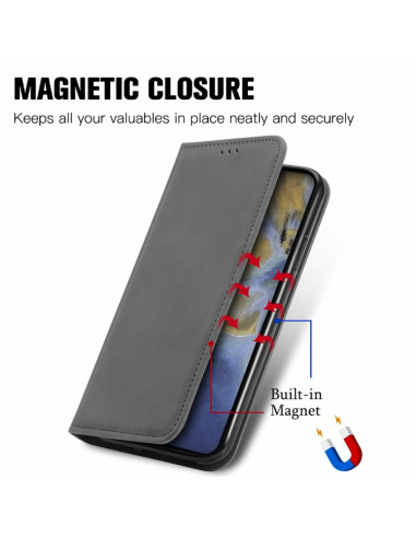 Cover ZTE A51 Pelle Rossa Flip Grigio | Melacompro