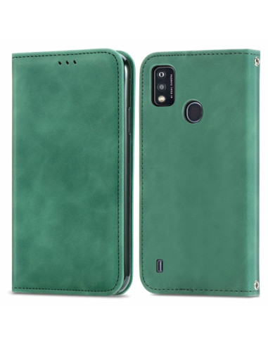 Cover ZTE A51 Pelle Rossa Flip Verde | Melacompro