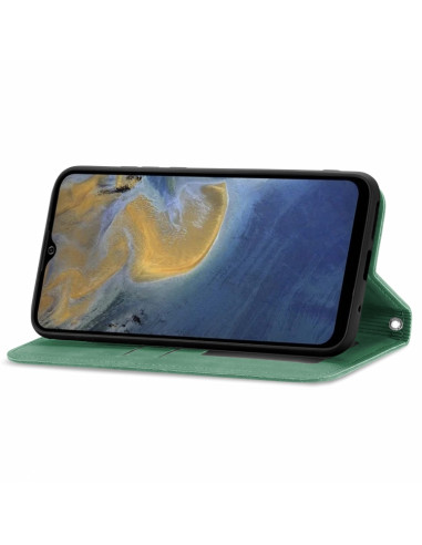 Cover ZTE A51 Pelle Rossa Flip Verde | Melacompro