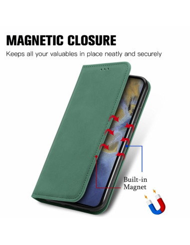 Cover ZTE A51 Pelle Rossa Flip Verde | Melacompro