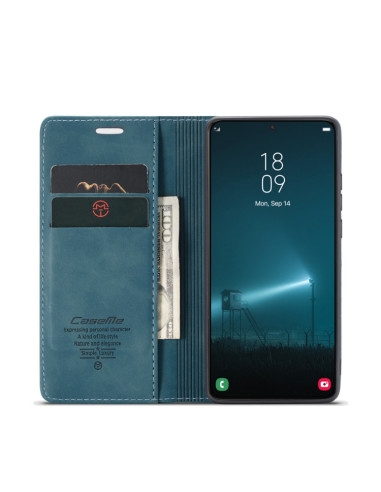 Cover Galaxy S22+ Pelle PU Blu | Melacompro