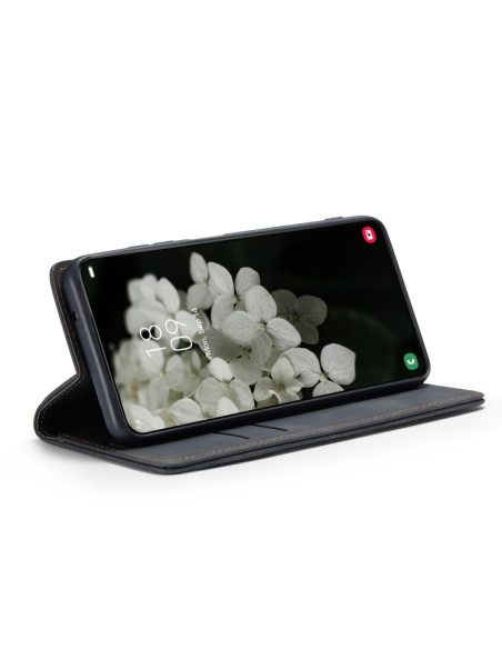 Cover Galaxy S22+ Pelle Flip Rosso Vino Nero | Melacompro