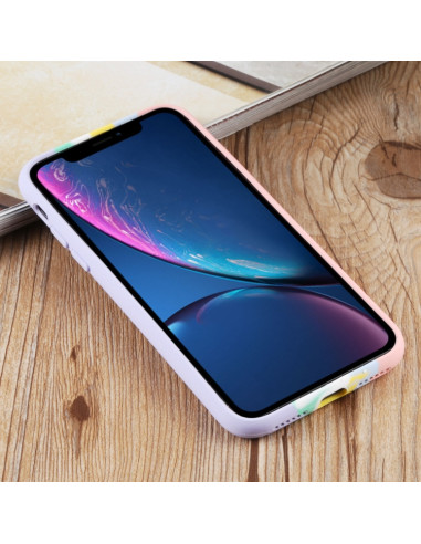 Cover iPhone XR Silicone Rosa Arcobaleno Rainbow Rosa | Melacompro