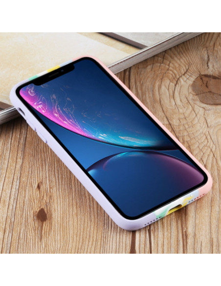 Cover iPhone XR Silicone Rosa Arcobaleno Rainbow Rosa | Melacompro