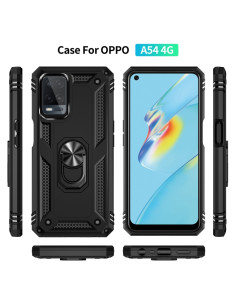Cover Oppo A54 4G TPU + PC Antiurto con Supporto Nero