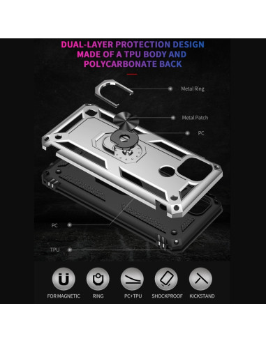 Cover Realme C21 TPU PC Nero Antiurto Grigio | Melacompro