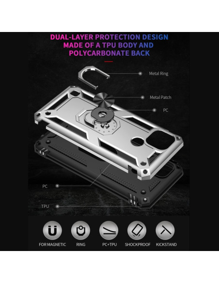 Cover Realme C21 TPU PC Nero Antiurto Grigio | Melacompro