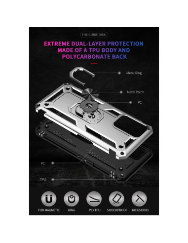 Cover Realme C21 TPU PC Nero Antiurto Grigio | Melacompro