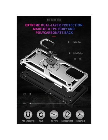 Cover Realme C21 TPU PC Nero Antiurto Grigio | Melacompro