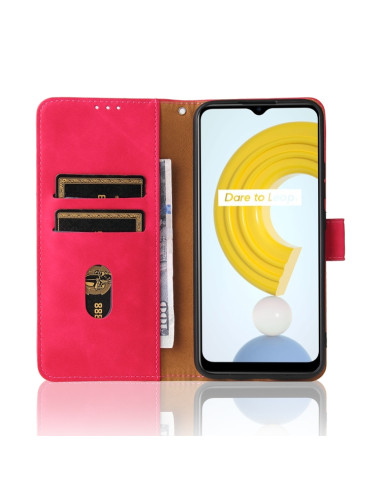 Cover Oppo Realme C21 PU Leather Flip Rosso | Melacompro
