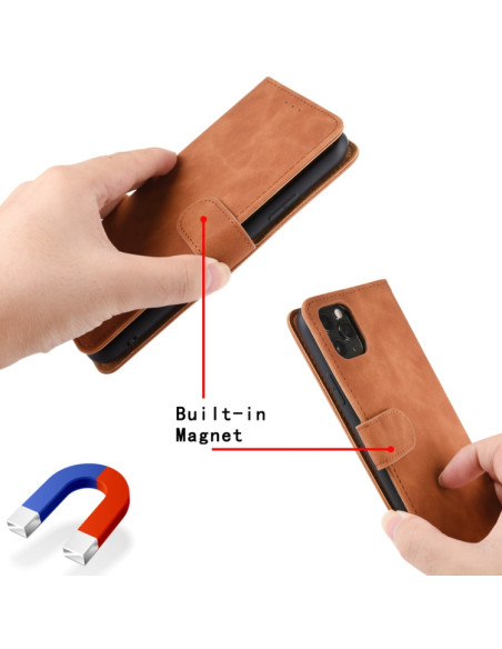 Cover Oppo Realme C21 PU Leather Flip Rosso | Melacompro