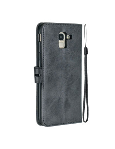 Cover Galaxy J6 2018 PU Leather Nero | Melacompro 2