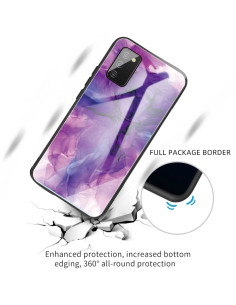 Cover Galaxy A02s Glass Marmo Astratto Viola
