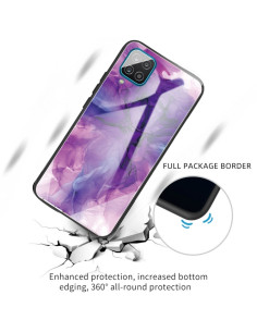 Cover Galaxy A12 5G Glass Marmo Astratto Viola