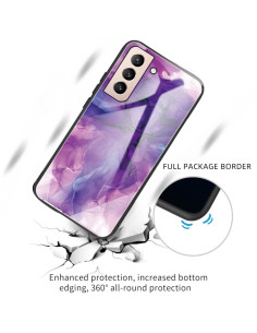 Cover Galaxy S21 5G Glass Marmo Astratto Viola
