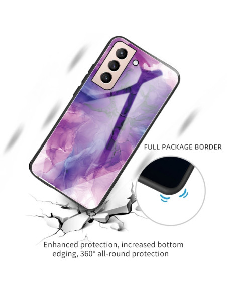Cover Galaxy S21+ 5G Glass Marmo Viola | Melacompro