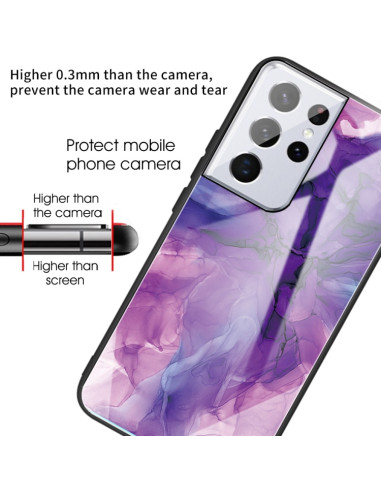 Cover Galaxy S21 Ultra Glass Marmo Viola | Melacompro