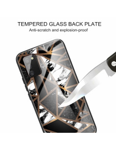 Cover Galaxy A02s Marmo Viola Glass Nero | Melacompro 2