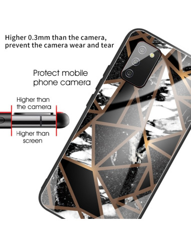 Cover Galaxy A02s Marmo Viola Glass Nero | Melacompro