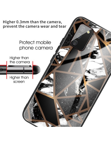 Cover Galaxy A02s Marmo Viola Glass Nero | Melacompro