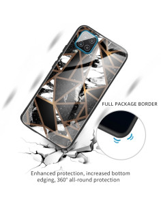 Cover Galaxy A12 5G Vetro Marmo Astratto Nero