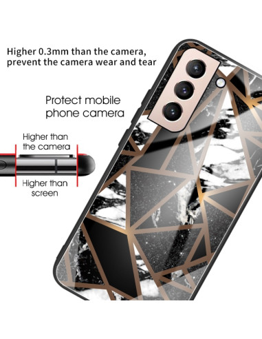 Cover Galaxy S21+ 5G Vetro Marmo Nero | Melacompro
