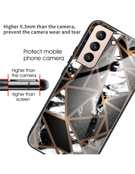 Cover Galaxy S21+ 5G Vetro Marmo Nero | Melacompro