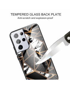 Cover Galaxy S21 Ultra Vetro Marmo Nero | Melacompro 2