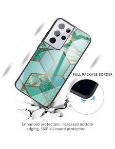 Cover Galaxy A52 5G Glass Marmo Astratto Verde