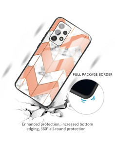 Cover Galaxy A52 5G Marmo Astratto Viola Tempered Glass