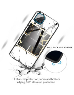 Cover Galaxy A12 5G Vetro Temperato Marmo Viola