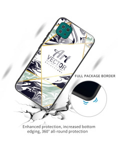 Cover Galaxy A22 5G Vetro Temperato Marmo Viola