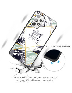 Cover Galaxy A32 4G Marmo Vetro Temperato Viola