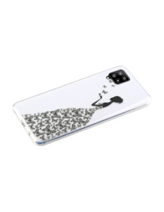 Cover Galaxy A12 TPU Trasparente Ragazza Farfalla